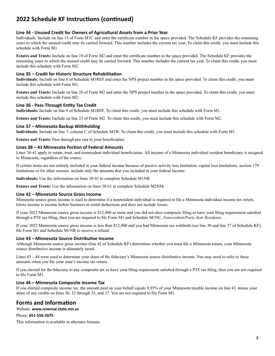 Schedule KF Beneficiarys Share of Minnesota Taxable Income - Minnesota, Page 6