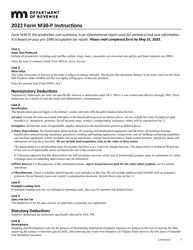 Form M30-P Production Cost Summary - Minnesota, Page 2