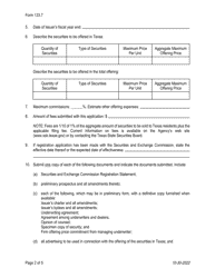 Form 133.7 Securities Application - Texas, Page 2