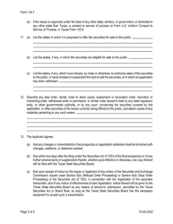 Form 133.7 Securities Application - Texas, Page 3