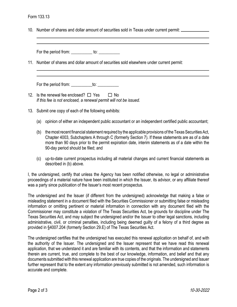 Form 133.13 Download Fillable PDF or Fill Online Application for ...