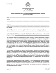 Form 133.36 Request for Reduced Fees for Certain Persons Registered in Multiple Capacities - Texas