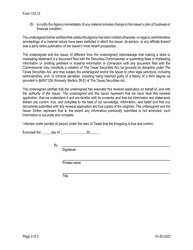 Form 133.12 Renewal Application for Mutual Funds and Other Continuous Offerings - Texas, Page 2