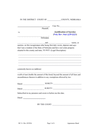 Form DC3:1 Appearance Bond - Nebraska, Page 3
