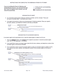 Document preview: Instructions for Form DC6:12 Nebraska Power of Attorney - Nebraska