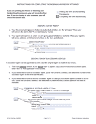 Instructions for Form DC6:12 Nebraska Power of Attorney - Nebraska