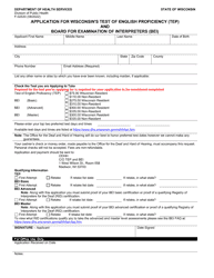 Document preview: Form F-02530 Application for Wisconsin's Test of English Proficiency (Tep) and Board for Examination of Interpreters (Bei) - Wisconsin