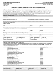 Document preview: Form F-00039 Asbestos Course Accreditation - Initial Application - Wisconsin