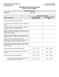 Document preview: Formulario F-01408 Resumen Del Control Del Asma - Wisconsin (Spanish)