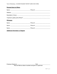 Accident/Incident Report (Employee Form) - Town of Wickenburg, Arizona, Page 2