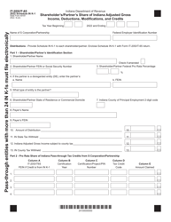 Form IT-20S (IT-65; State Form 49181) Schedule IN K-1 Shareholder&#039;s/Partner&#039;s Share of Indiana Adjusted Gross Income, Deductions, Modifications, and Credits - Indiana