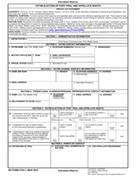 DD Form 2704-1 Victim Election of Post-trial and Appellate Rights