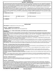 DD Form 2704-1 Victim Election of Post-trial and Appellate Rights, Page 2