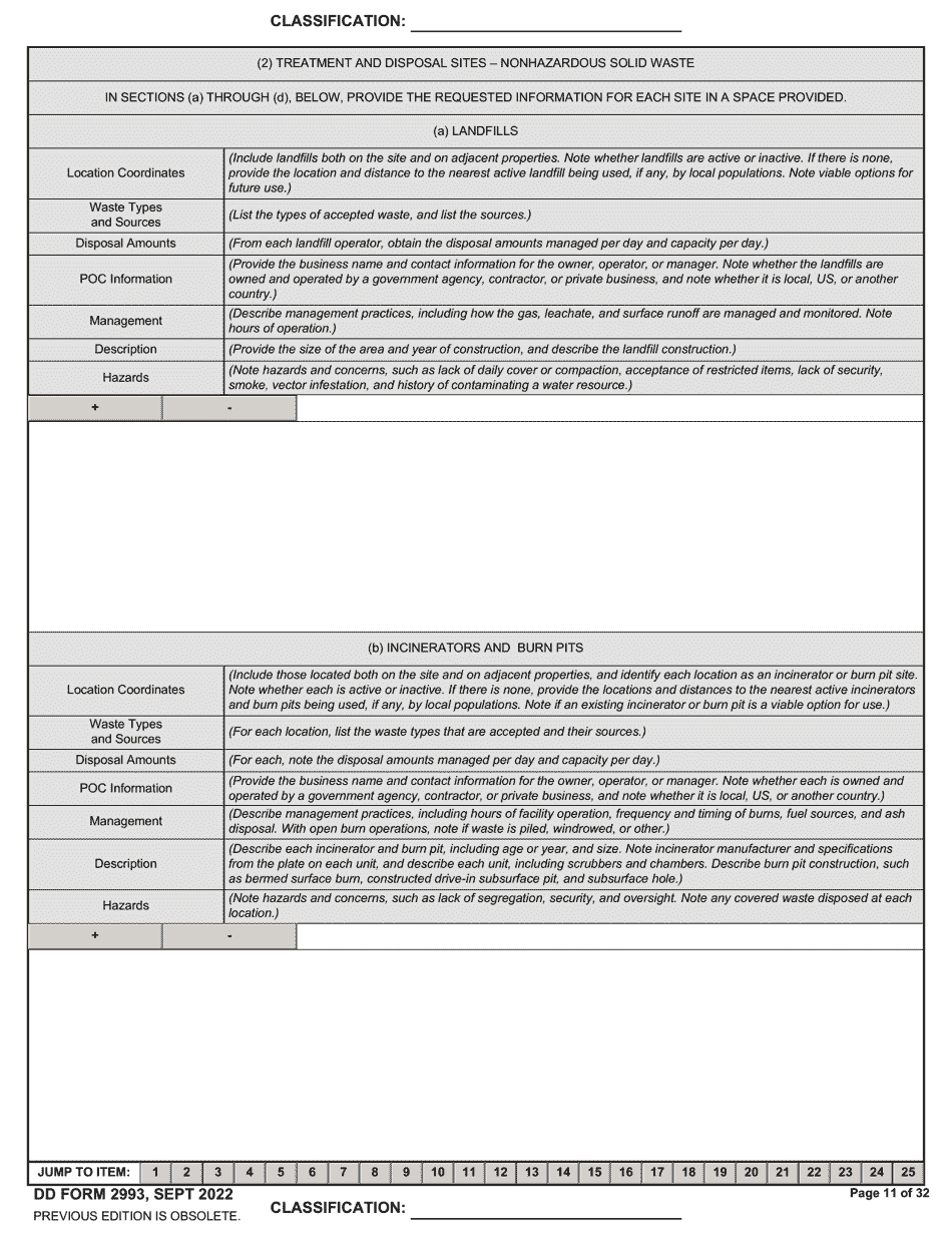 DD Form 2993 Download Fillable PDF Or Fill Online Environmental