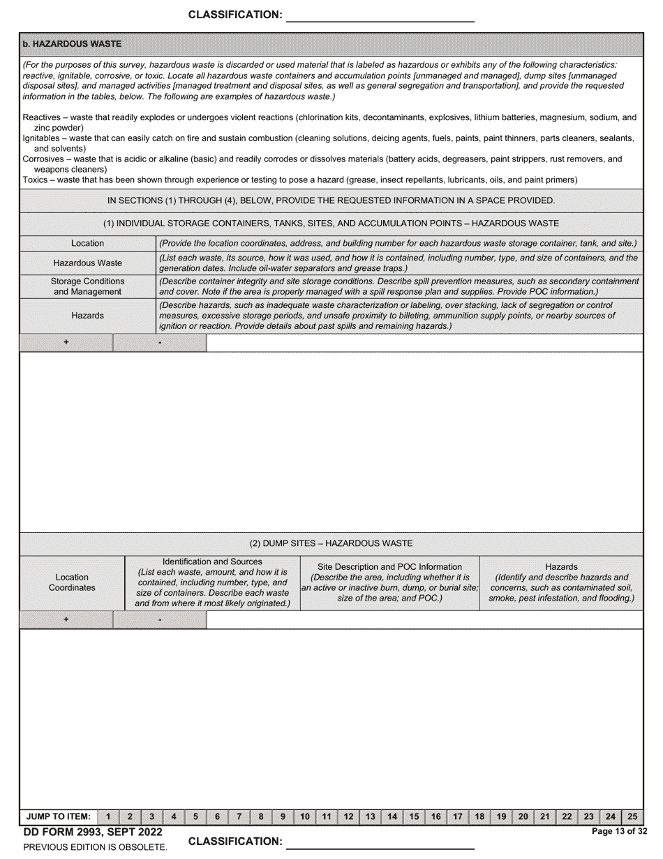 DD Form 2993 Environmental Baseline Survey (Ebs) Checklist, Page 13