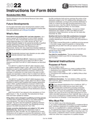 Instructions for IRS Form 8606 Nondeductible Iras