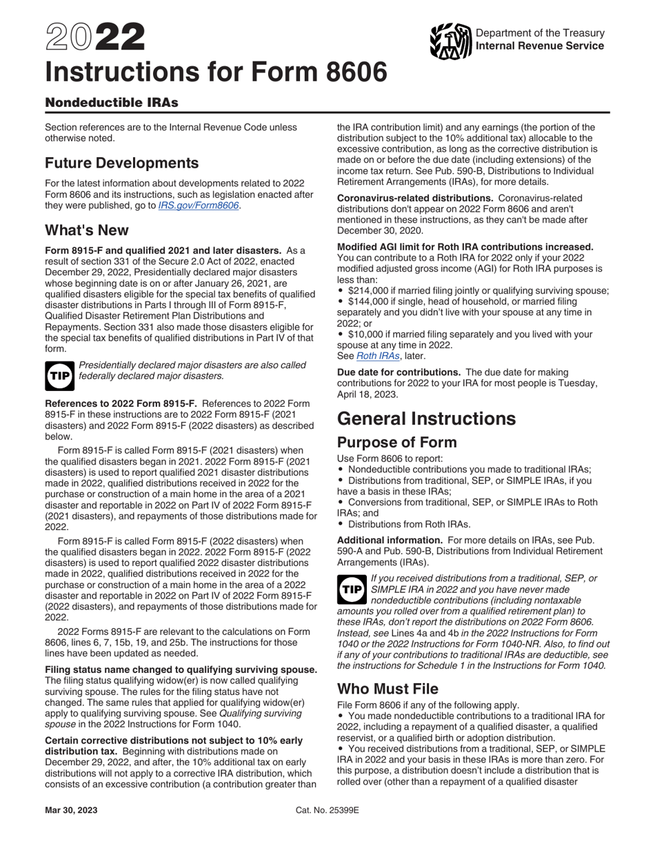 Instructions for IRS Form 8606 Nondeductible Iras, Page 1