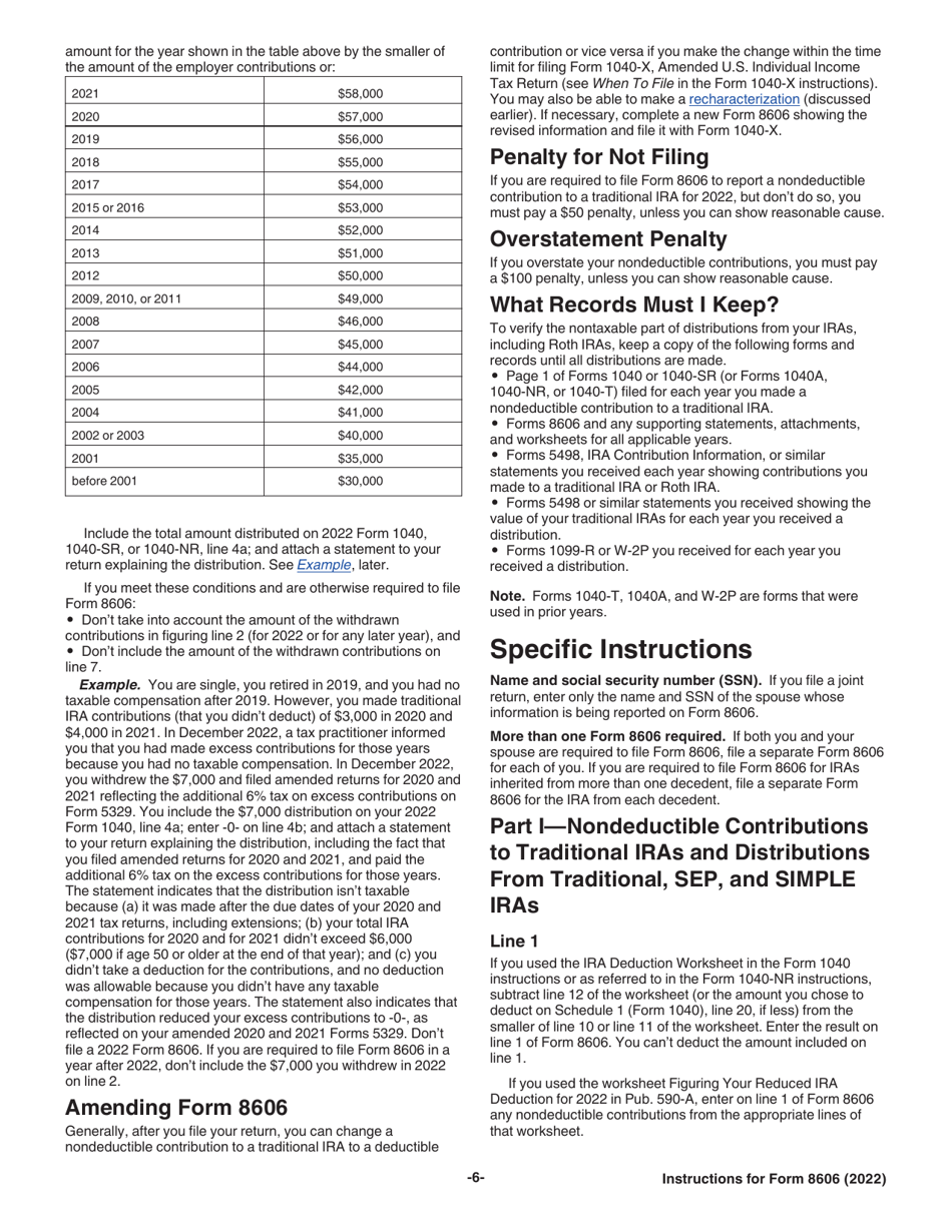 Download Instructions For Irs Form 8606 Nondeductible Iras Pdf Templateroller 3377