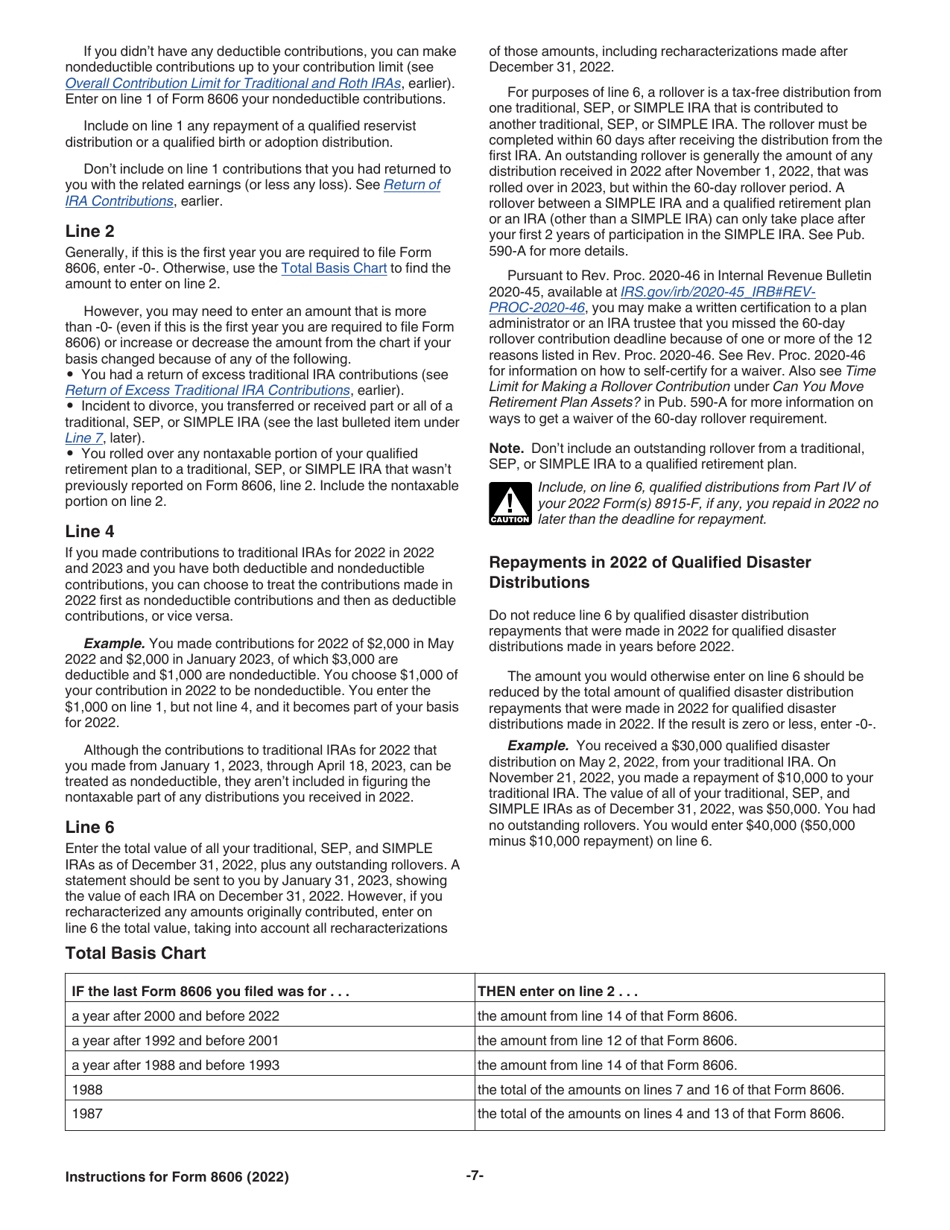 Download Instructions For IRS Form 8606 Nondeductible Iras PDF ...