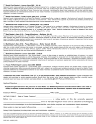 Form PWD345 Application for Dealer License - Texas, Page 2
