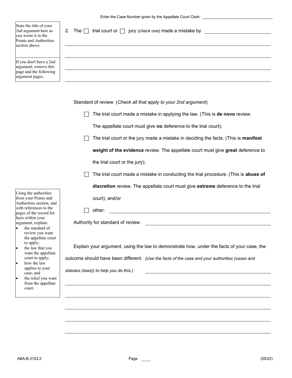 Form ABA-B2103.2 Appellants Brief - Illinois, Page 19