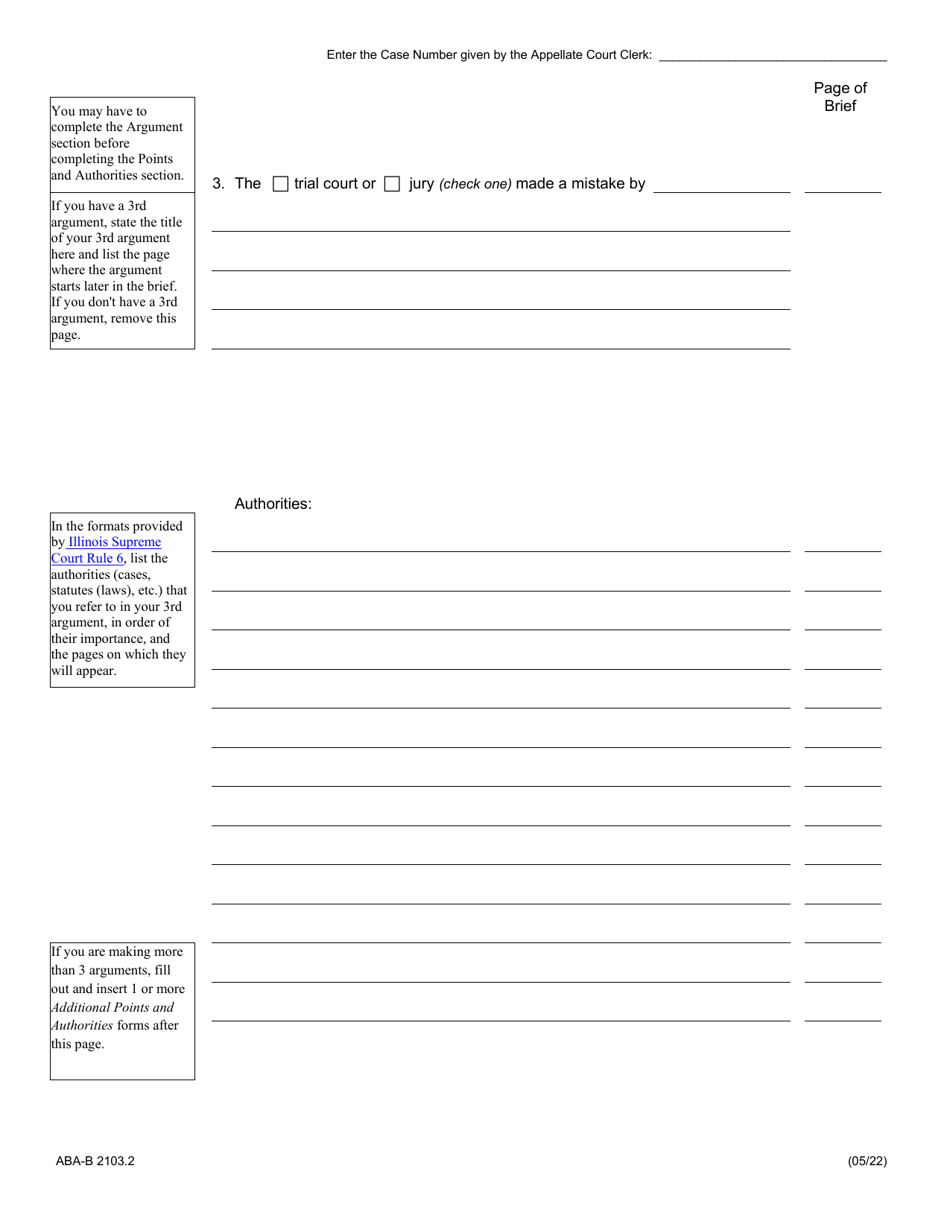 Form ABA-B2103.2 Appellants Brief - Illinois, Page 4