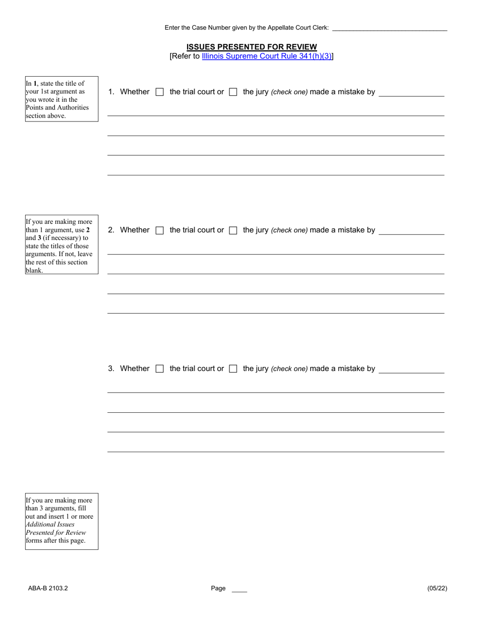 Form ABA-B2103.2 Appellants Brief - Illinois, Page 6