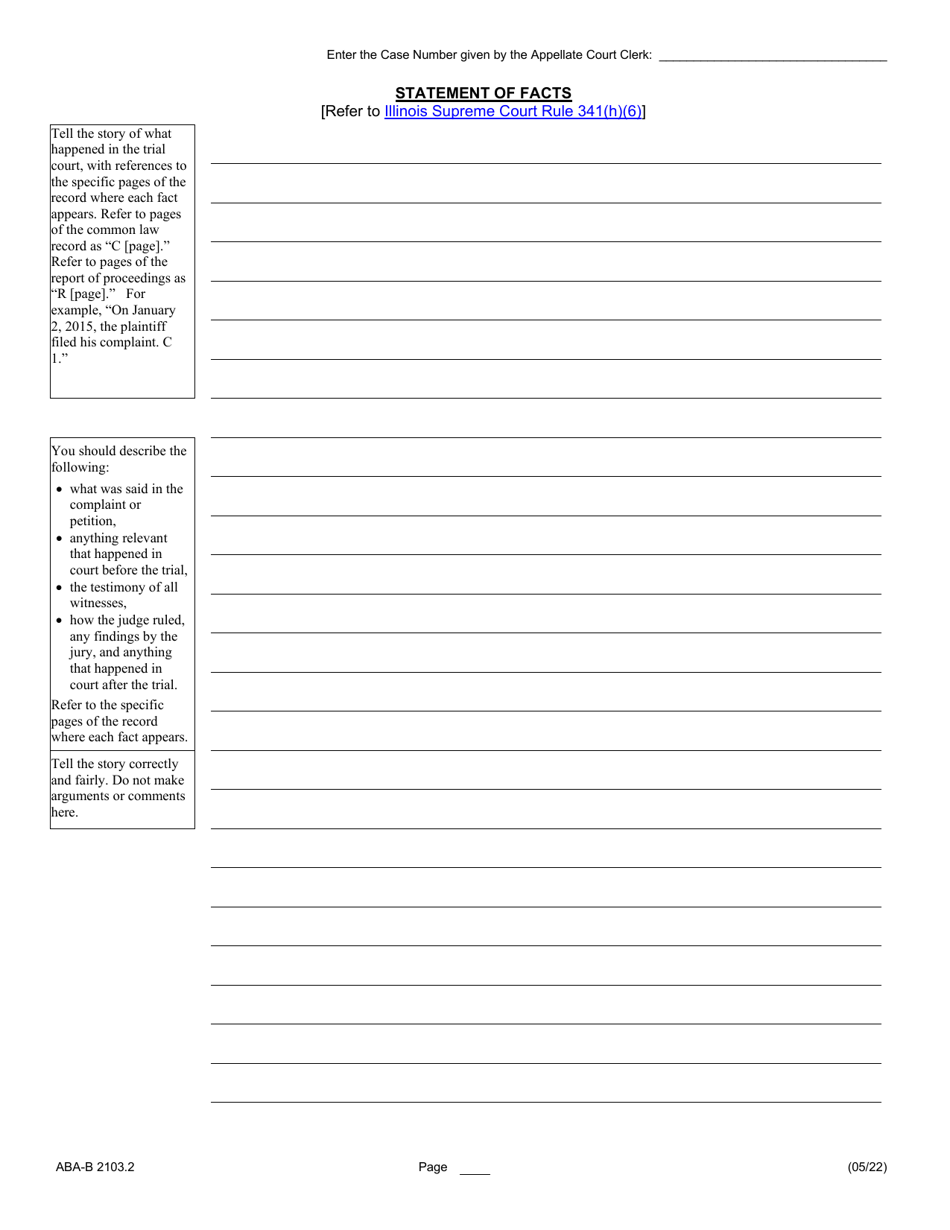 Form ABA-B2103.2 Appellants Brief - Illinois, Page 9