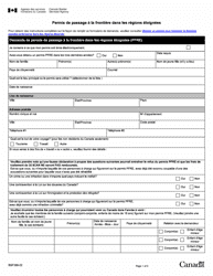 Forme BSF386 Permis De Passagea La Frontiere Dans Les Regions Eloignees - Canada (French)