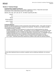 Form EQP2275 Application to Construct or Improve Treatment Device - Michigan, Page 2