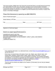 Form EQP5103-2B Hazardous Waste Management Facility Amendatory Endorsement Pollution Legal Liability - Non-sudden Accidental - Michigan, Page 3