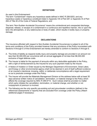 Form EQP5103-2 Hazardous Waste Management Facility Amendatory Endorsement Pollution Legal Liability - Non-sudden Accidental for Pre-accepted Policies - Michigan, Page 2