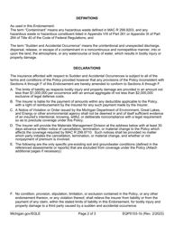 Form EQP5103-1B Hazardous Waste Management Facility Amendatory Endorsement Pollution Legal Liability - Sudden and Accidental - Michigan, Page 2