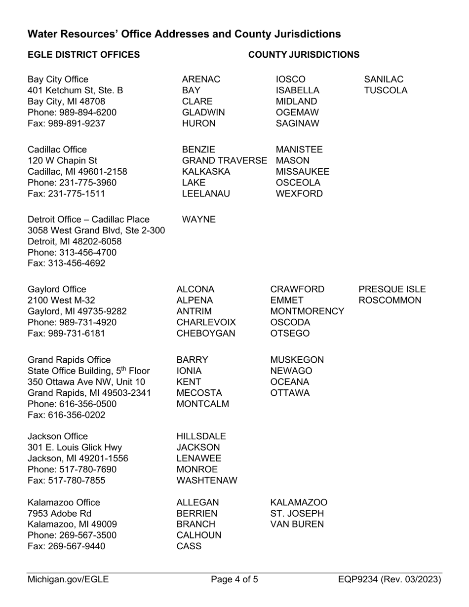 Form EQP9234 Report of Discharge From Concentrated Animal Feeding Operation (Cafo) - Michigan, Page 4