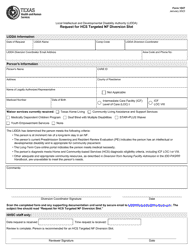 Document preview: Form 1047 Request for Hcs Targeted Nf Diversion Slot - Texas