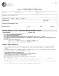 Form 2802 Notice of Participant Rights and Responsibilities - Texas