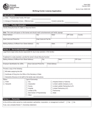Document preview: Form 3212 Birthing Center License Application - Texas