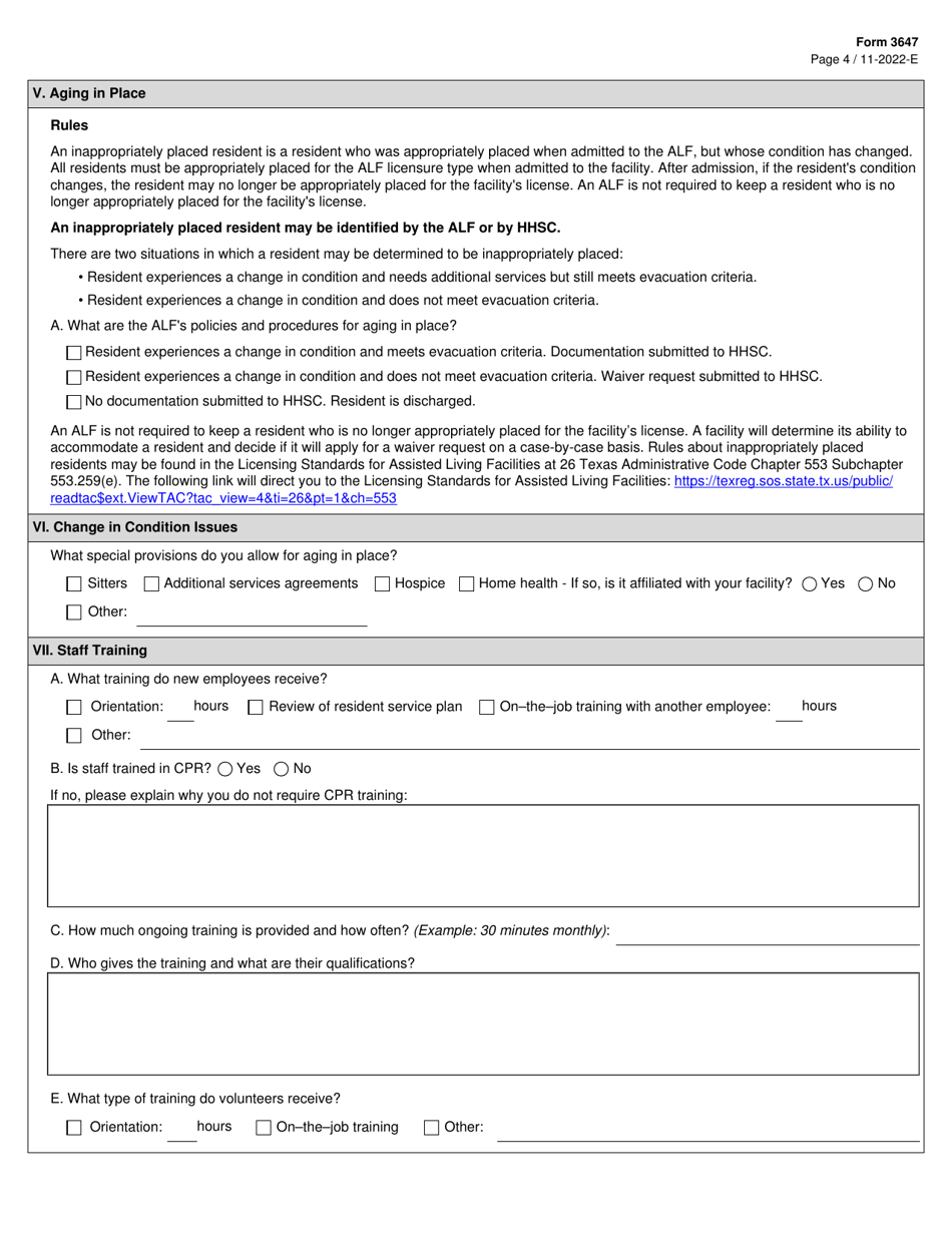 Form 3647 Download Fillable PDF or Fill Online Assisted Living ...