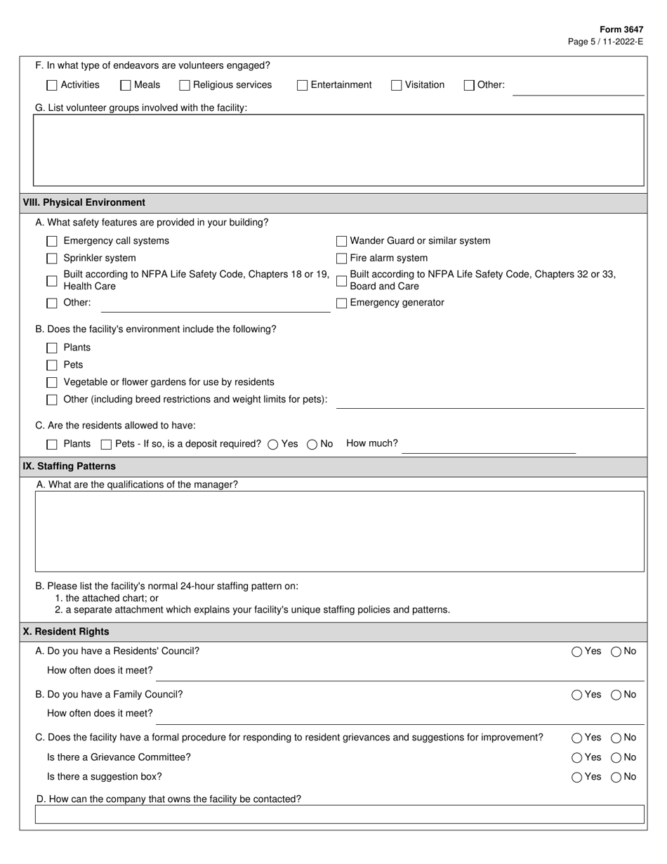 Form 3647 Download Fillable PDF or Fill Online Assisted Living ...