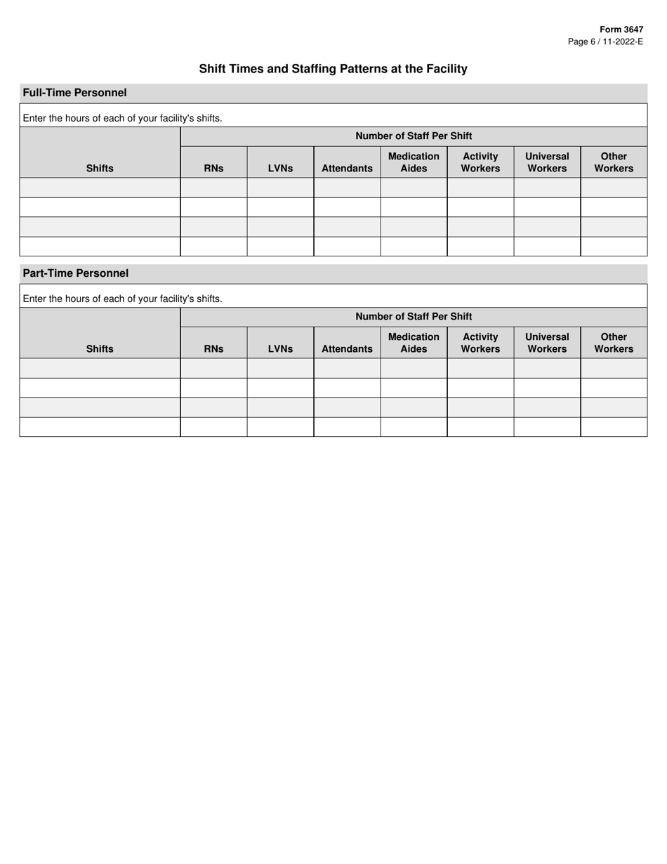 Form 3647 Assisted Living Disclosure Statement - Texas, Page 6