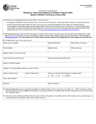 Document preview: Form 5511-NATCEP Based on Military Training as a Nurse Aide - Request to Take the Competency Evaluation Program (Cep) - Texas