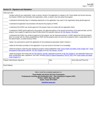 Form 3257 Licensed Chemical Dependency Counselor Peer Assistance Program Application - Texas, Page 2