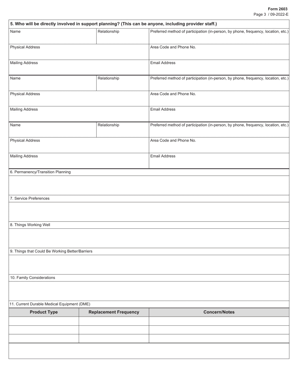 Form 2603 Download Fillable PDF or Fill Online Star Kids Individual ...