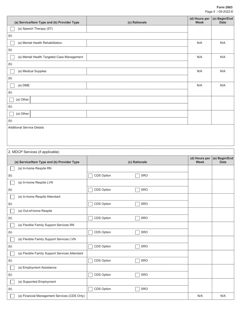 Form 2603 Star Kids Individual Service Plan (Isp) Narrative - Texas, Page 5