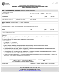Form 3907 Speech Generating Devices (Sgd) - Application for Specialized Telecommunications Assistance Program (Stap) - Texas