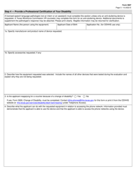 Form 3907 Speech Generating Devices (Sgd) - Application for Specialized Telecommunications Assistance Program (Stap) - Texas, Page 3