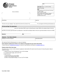 Document preview: Form H1028 Employment Verification - Texas