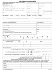 Document preview: Employer Registration Application - South Dakota