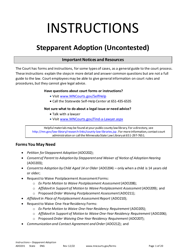 Form ADO201 Instructions - Stepparent Adoption (Uncontested) - Minnesota