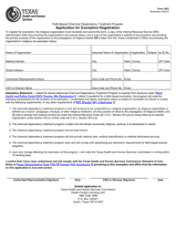Document preview: Form 3202 Application for Exemption Registration - Faith-Based Chemical Dependency Treatment Program - Texas